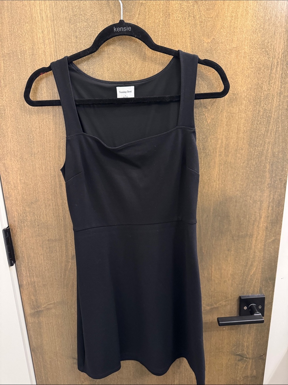 Sunday Best Black Square-Neck Sleeveless Mini Dress